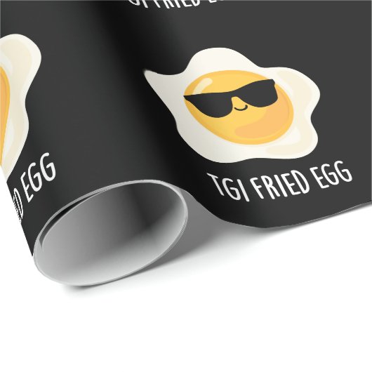 TGI Fried Egg Funny Food Pub Dark BG Geschenkpapier (Rolleneckpunkt)