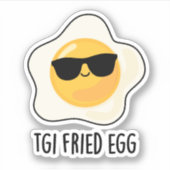 TGI Fried Egg Funny Food Puff Aufkleber (Vorderseite)