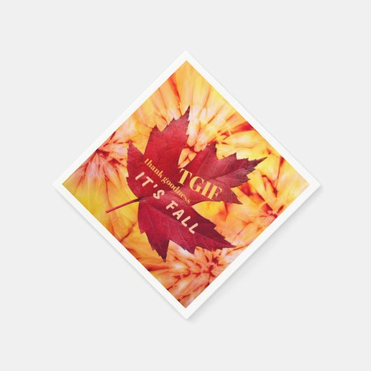 TGIF Dankbarkeit Es ist Herbst Herbst Herbst Leave Serviette (Ecke)