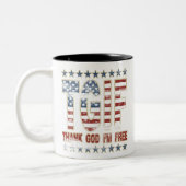 TGIF danken Gott, den ich frei bin Zweifarbige Tasse (Links)