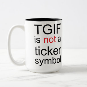 TGIF durch Leslie-Paprikaschoten Zweifarbige Tasse