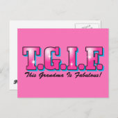 TGIF Fabulous Oma Postkarte (Vorne/Hinten)