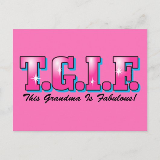 TGIF Fabulous Oma Postkarte (Vorderseite)