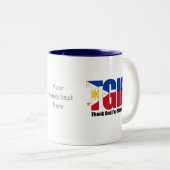 TGIF Filipino mit philippinischer Flagge Zweifarbige Tasse (VorderseiteRechts)