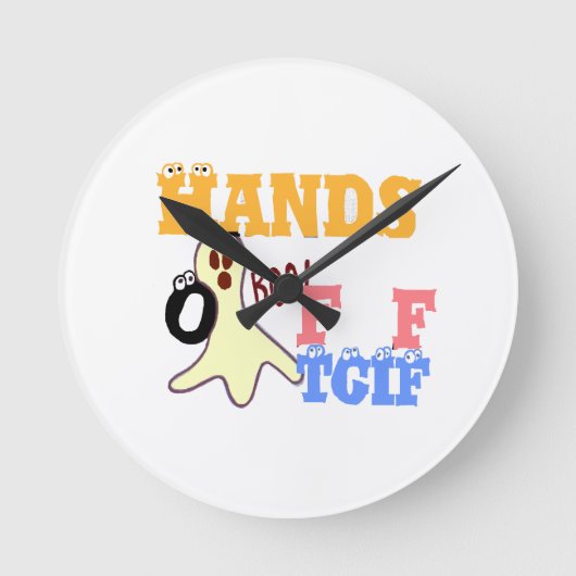 TGIF fRIDAY COLORS.png Runde Wanduhr (Vorderseite)