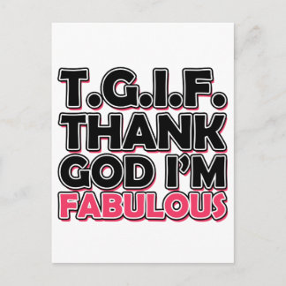 TGIF Gott sei Dank bin ich fabelhaft Postkarte