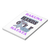 TGIF Hakuna Matata Hands Off Boo Funny Face Notizblock (Rotiert)