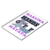 TGIF Hakuna Matata Hands Off Boo Funny Face Notizblock (Linke Seite)