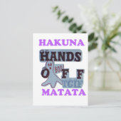 TGIF Hakuna Matata Hands Off Boo Funny Face Postkarte (Stehend Vorderseite)
