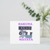 TGIF Hakuna Matata Hands Off Boo Funny Face Postkarte (Stehend Vorderseite)