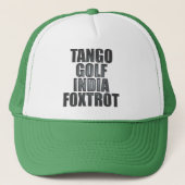 TGIF Hut: NATO-Phonetik Truckerkappe (Vorderseite)