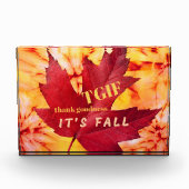 TGIF Zitat Gott sei Dank Herbst Herbst-Blätter Fotoblock (Vorderseite)