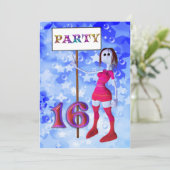 th Birthday party sign board invitation Einladung (Stehend Vorderseite)