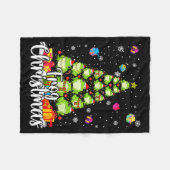 Th Cute Frog Christmas Tree Pajama Matching Costum Fleecedecke (Vorderseite (Horizontal))