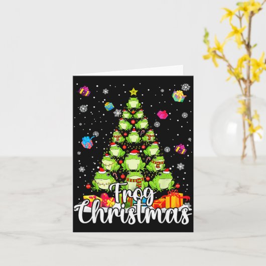 Th Cute Frog Christmas Tree Pajama Matching Costum Karte (Gelbe Blume)