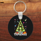 Th Cute Frog Christmas Tree Pajama Matching Costum Schlüsselanhänger (Vorderseite)