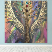 Th Divine Tree Of Life celestial wings and jewels Leinwanddruck (Insitu (Holzboden))