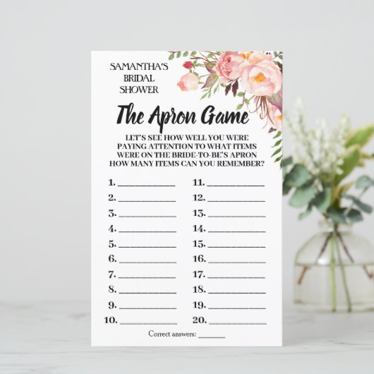 Tha Schürze Brautparty Spiel Englisch Spanisch (Stehend Vorderseite)