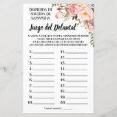 Tha Schürze Brautparty Spiel Englisch Spanisch (Rückseite)