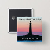 Thacher Island Twin Lights, Massachusetts Button (Vorne & Hinten)
