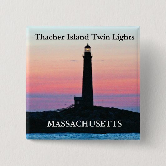 Thacher Island Twin Lights, Massachusetts Button (Vorderseite)