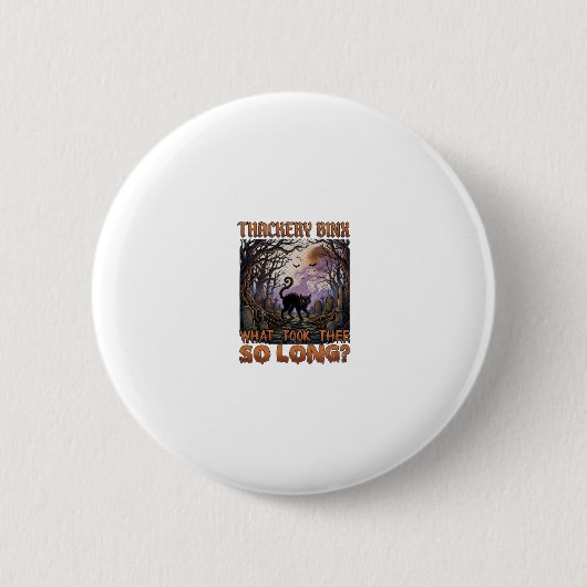 Thackery Binx Schwarze Katze Halloween Friedhof Fl Button (Vorderseite)