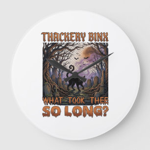 Thackery Binx Schwarze Katze Halloween Friedhof Fl Große Wanduhr