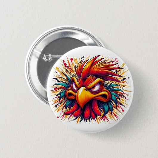 Thad the Mad Rooster Button (Vorne & Hinten)