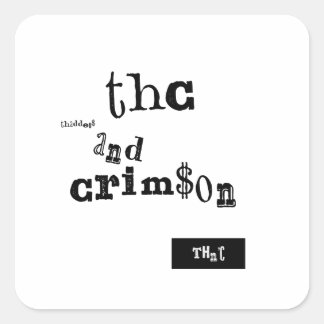 thaddeus & crimson quadratischer aufkleber