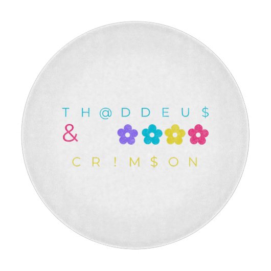 Thaddeus & Crimson $THCBand Designer Merchandise Schneidebrett (Vorderseite)