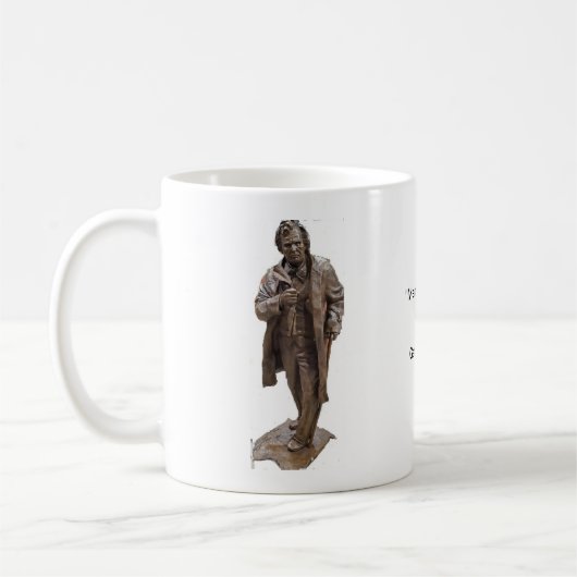 Thaddeus Stevens Statuentasse und Stevens Zitat Kaffeetasse (Links)