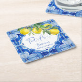 Thai amore Blue Fliesen Italienisches Brautparty b Rechteckiger Pappuntersetzer (angewinkelt)