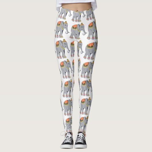 Thai Battle Elephant Pattern Leggings (Vorderseite)
