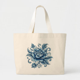 Thai Blue Lotus, Thai Art, Thai Design, thailändis Jumbo Stoffbeutel