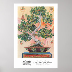 Thai-Bonsai-Baum-Kunstposter Traditionelle Kalligr Poster
