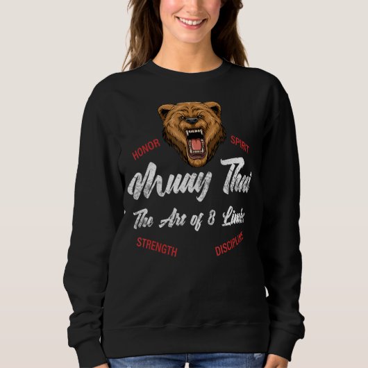 Thai Boxing Kickboxing Muay Thai Bear Sweatshirt (Vorderseite)