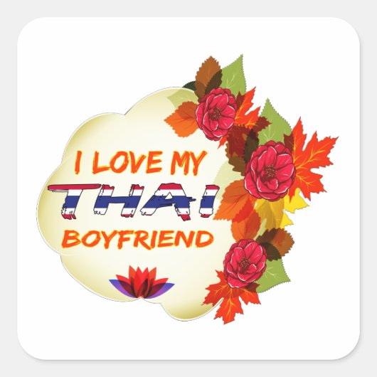 Thai Boyfriend Design Quadratischer Aufkleber (Vorderseite)