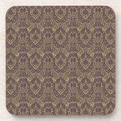 Thai Brocades Burgundy Gold Motif Untersetzer (Vorderseite)