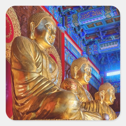Thai China Buddha Image Statue Quadratischer Aufkleber (Vorderseite)