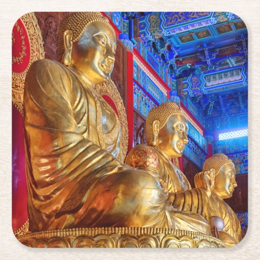 Thai China Buddha Image Statue Rechteckiger Pappuntersetzer (Vorderseite)