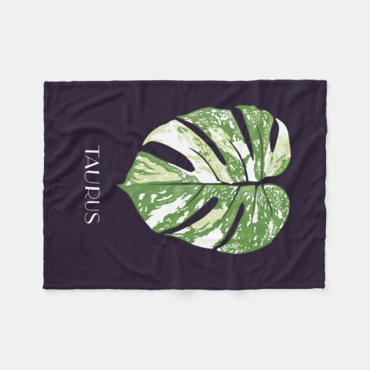 Thai Constellation Monstera Taurus Fleecedecke (Vorderseite (Horizontal))