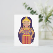 Thai Dancer Matryoshka Postcard Postkarte (Stehend Vorderseite)