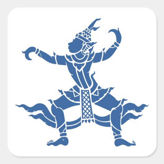 Thai Dancer ⚠ Thailand Sign ⚠ Quadratischer Aufkleber (Vorderseite)