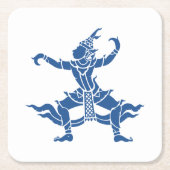 Thai Dancer ⚠ Thailand Sign ⚠ Rechteckiger Pappuntersetzer (Vorderseite)