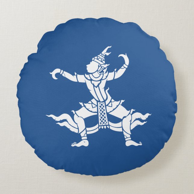 Thai Dancer ⚠ Thailand Sign ⚠ Rundes Kissen (Vorderseite)