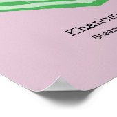 Thai Dessert/Snack Khanom Chan - Pastellrosa Poster (Ecke)