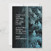 Thai Dinner Themenparty Einladung Blau (Rückseite)