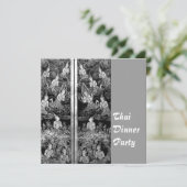 Thai Dinner Themenparty Einladung Silber (Stehend Vorderseite)