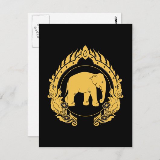 Thai Elephant Postkarte (Vorne/Hinten)