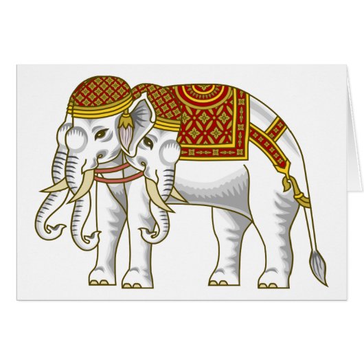 Thai Erawan White Elephant Card (Vorderseite (Horizontal))